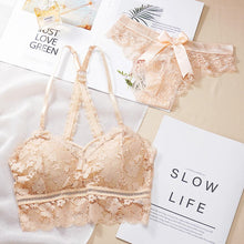 Load image into Gallery viewer, Women Underwear Sets Lace Panties Seamless Backless Sexy Vest Bralette Push Up Bra Lingerie
