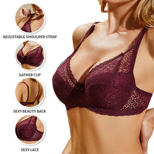 Load image into Gallery viewer, Queenral Underwear Adjustment Thin Section Big Breasts Gathering Ladies Large Size Lace Underwire Bra
