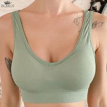 Load image into Gallery viewer, Women V-Back Sports Bra Natural Air-conditioning Latex Pad Braletter Seamless Push Up Tank Top
