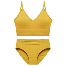 Load image into Gallery viewer, CINOON Cotton Underwear Suit Low-waist Briefs Backless Bralette Lingerie Women Seamless Bra Panty Set
