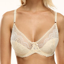 Load image into Gallery viewer, C Cup Unlined Bra French Style Light Weight Women Underwear Sexy Floral Lace Bras Breathable Ultrathin Soft Deep V Lingerie Top
