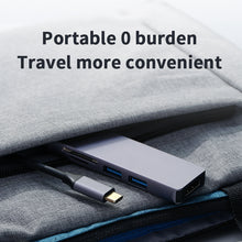 Load image into Gallery viewer, 5 in 1 Docking Station Type-C to HDMI 4K + USB 3.0 + SD + Micro SD TF Card Reader Extension Hub 5Gbps USB-C Splitter Multi-function Adapter Data Hub
