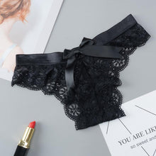 Load image into Gallery viewer, Lady Amazing Lingerie Lace G String Underwear Female T-back Sexy Fashion Thong Ladies Back Bow Transparent Panties
