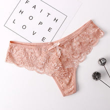 Load image into Gallery viewer, Women's Floral Briefs Low Waist Solid Color Panties Fashion Sleepwear Ladies Lingerie Underpants
