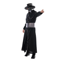 Load image into Gallery viewer, Men Plague Doctor Robe Costume Halloween Party Warlock Coat Steampunk Medieval Suits with Hat Mask

