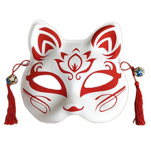 Load image into Gallery viewer, Fox Mask with Tassels&amp;Bell Non-toxic Cosplay Hand Painted 3D Fox Mask Costumes Props Accessories
