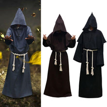 Load image into Gallery viewer, Unisex Halloween Robe Hooded Cloak Costume Cosplay Monk Suit Adult Role-playing Decoration Clothing
