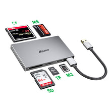 Load image into Gallery viewer, Card Reader Portable USB 3.0 Multi-Driver Five-in-one Card Reader Supports SD, TF, CF, MS, M2 memory Cards for Laptop,Ipad,PC

