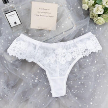 Load image into Gallery viewer, Women Sexy Lace Lingerie Temptation Low-waist Thong Panties Transparent High Quality Embroidery Underwear Female G String
