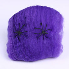 Load image into Gallery viewer, Hanyu Happy Halloween Decoration Halloween Masquerade Props Cotton Cobwebs Spiderweb with Spiders
