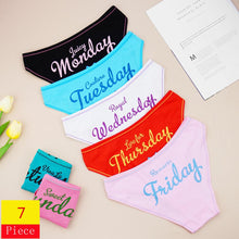 Load image into Gallery viewer, 7pcs/lot Week Women Panty Cotton Low Waist Underwear Comfortable Briefs Ladies Panties
