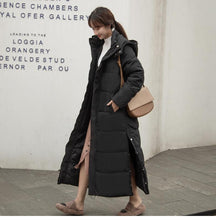 Load image into Gallery viewer, Women's X-long Hooded Winter Down Parka Ladies Warm Slim Split Jacket Coat Female

