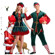 Load image into Gallery viewer, Men Women Christmas Adult Santa Claus Cosplay Costume Carnival Xmas Party Elf Festival Couple Fancy Dress Stage Costume
