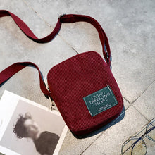 Load image into Gallery viewer, Fashion Women Pure Color Corduroy Crossbody Bag Phone Bag Shoulder Bag
