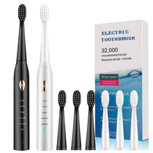 Load image into Gallery viewer, Electric Toothbrush Men Women Couple Houseehold Whitening IPX7 Waterproof Sonic Toothbrush Ultrasonic Automatic Tooth Brush with 4 Brush Heads
