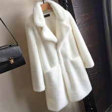 Load image into Gallery viewer, Women Mink Faux Fur Coat Solid Female Turn Down Collar Winter Warm Fake Fur Lady Coat Casual Jacket
