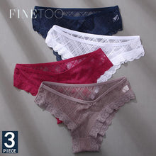 Load image into Gallery viewer, 3Pcs/Set Women's Panties Sexy Lace Lingerie Temptation Underwear Briefs Pespective Woman Thongs Mesh Underpants Female Erotic Underwear
