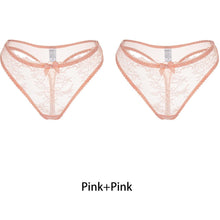 Load image into Gallery viewer, Varsbaby Sexy Transparent Lace 2Pcs Low-waist ThongPanties
