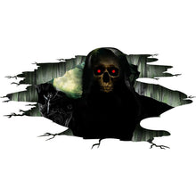 Load image into Gallery viewer, 12 Styles Horror Halloween Decoration 2023 Skull Bones 3D Floor Sticker Ghost Pumkin Festival Decor Flame Spider Wallpaper
