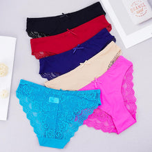 Load image into Gallery viewer, 6pcs/Lot Ice Silk Panties Sexy Women Underwear Floral Lace Comfortable Breathable Female Intimate Lingerie Set
