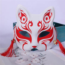 Load image into Gallery viewer, Fox Mask with Tassels&amp;Bell Non-toxic Cosplay Hand Painted 3D Fox Mask Costumes Props Accessories
