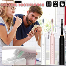 Load image into Gallery viewer, (no)Sonic Electric Toothbrush Waterproof Portable TakeOut With 4 Replacement Brush Heads
