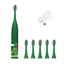 Load image into Gallery viewer, Children's Electric Toothbrush, Cartoon Pattern Sound Wave Cleaning, Waterproof Ipx7, Spare Head,
