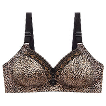 Load image into Gallery viewer, Leopard Print Large Size No Rims Bra Women's Breast-receiving Anti-sagging Push-up Bra
