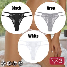Load image into Gallery viewer, 3PCS/Set Sexy Lace Panties for Women Perspective Hollow Out Thong G-String Female Breathable Underwear Solid Color Soft Lingerie

