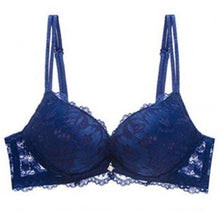 Load image into Gallery viewer, Sexy Push Up Bra Deep V Brassiere Thick Cotton Women Underwear Lace Purple Embroidery Flowers Lingerie

