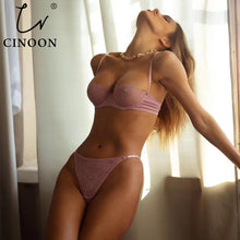 Load image into Gallery viewer, CINOON Lingerie Women's Underwear Set Sexy Lace Erotic Brassiere Female Underwear Lace Bra Panties G-String Bra &amp; Brief Sets
