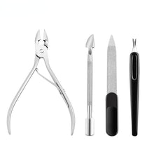 Load image into Gallery viewer, Manicure Implement 4-Piece Set Cuticle Nipper Double-Headed Steel Push Nipper for Removing Dead Skin Dead Skin File Manicure Repair Tools

