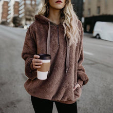 Load image into Gallery viewer, Women Warm Fluffy Winter Top Hoodie Sweatshirt Ladies Hooded Pullover Jumper
