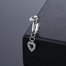Load image into Gallery viewer, Punch-free Large Zircon Heart-shaped Belly Button Nail Fake Belly Button Ring Tk Fire Without Perforation Sexy Belly Button Hot Dance
