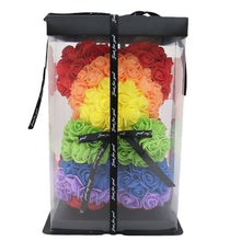 Load image into Gallery viewer, DIY 25 cm Teddy Rose Bear With Box Artificial PE Flower Bear Rose Valentine's Day For Girlfriend Women Wife Mother's Day Gifts
