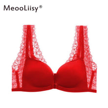 Load image into Gallery viewer, MeooLiisy New Year Red Front Buckle Bra for Women Push Up Sexy Wireless Underwear Seamless Lace Beauty Back Lingerie
