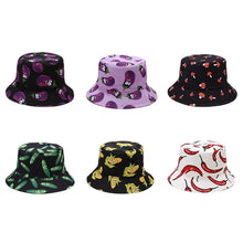 Load image into Gallery viewer, Fashion Cartoon Printed Cute Bucket Hat Summer Reversible Fishermant Hat For Women Men Street Hip Hop Fishing Cap Gorro
