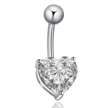 Load image into Gallery viewer, Fashion Heart Belly Button Ring Gold/Silver Plated Surgical Belly Button Piercing Body Jewelry
