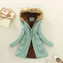 Load image into Gallery viewer, Winter Womens Warm Coat Hooded Jacket Slim Winter Outwear Coats

