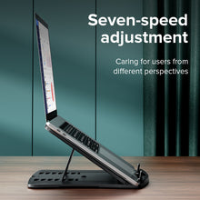 Load image into Gallery viewer, Foldable Laptop Stand with Heat-Vent Portable Adjustable Notebook Riser with Phone Holder for 12-17 Inch Laptop Computer Tablet Bracket
