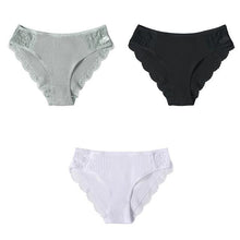 Load image into Gallery viewer, M-XXL 3PCS Women's Cotton Panties Set Floral Lace Briefs Underwear Comfortable Panty for Female Sexy Low-Rise Intimates Lingerie
