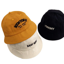 Load image into Gallery viewer, Children's Outdoor Sun Hat for 2-8 Years Old Pure Cotton Sun Hat Embroidered Letter Sun-Proof Bucket Hat
