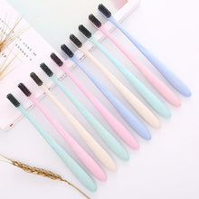 Load image into Gallery viewer, Toothbrush 10pcs Wheat Straw Environmentally Friendly Bamboo Charcoal Toothbrushes Toothbrushes with
