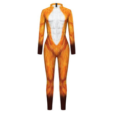 Load image into Gallery viewer, Halloween Cosplay Fox Costumes Suit Fashion 3D Animal Leopard Print Women Costume Jumpsuit Sexy Bodysuits
