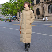 Load image into Gallery viewer, Women's X-long Hooded Winter Down Parka Ladies Warm Slim Split Jacket Coat Female
