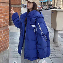 Load image into Gallery viewer, Thicken Warm Women Winter Jacket Fashion Patch Windproof Parkas Coat High Quality Hooded Thicken Cotton Padded Jacket Female 2023
