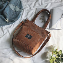 Load image into Gallery viewer, Women Corduroy Zipper Shoulder Bags
