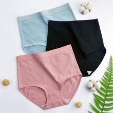 Load image into Gallery viewer, 3 Pcs / Lot  Cotton Underwear Women High Waist Panties Comfortable Solid Color Underpants Plus Size M-3XL

