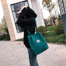 Load image into Gallery viewer, Fashion Women Corduroy Pure Color Shoulder Bag Satchel Tote Hand Bag Travel Bag
