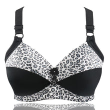 Load image into Gallery viewer, Women's Plus Size Bra Leopard Print Wire Free Bras Ajusted Brassiere Thin Cup Underwear
